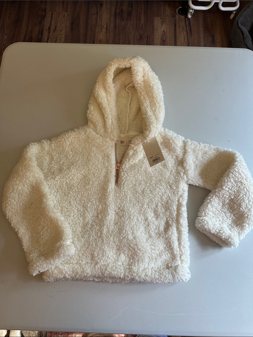SO Kids Cream Sherpa Half-Zip Hoodie
